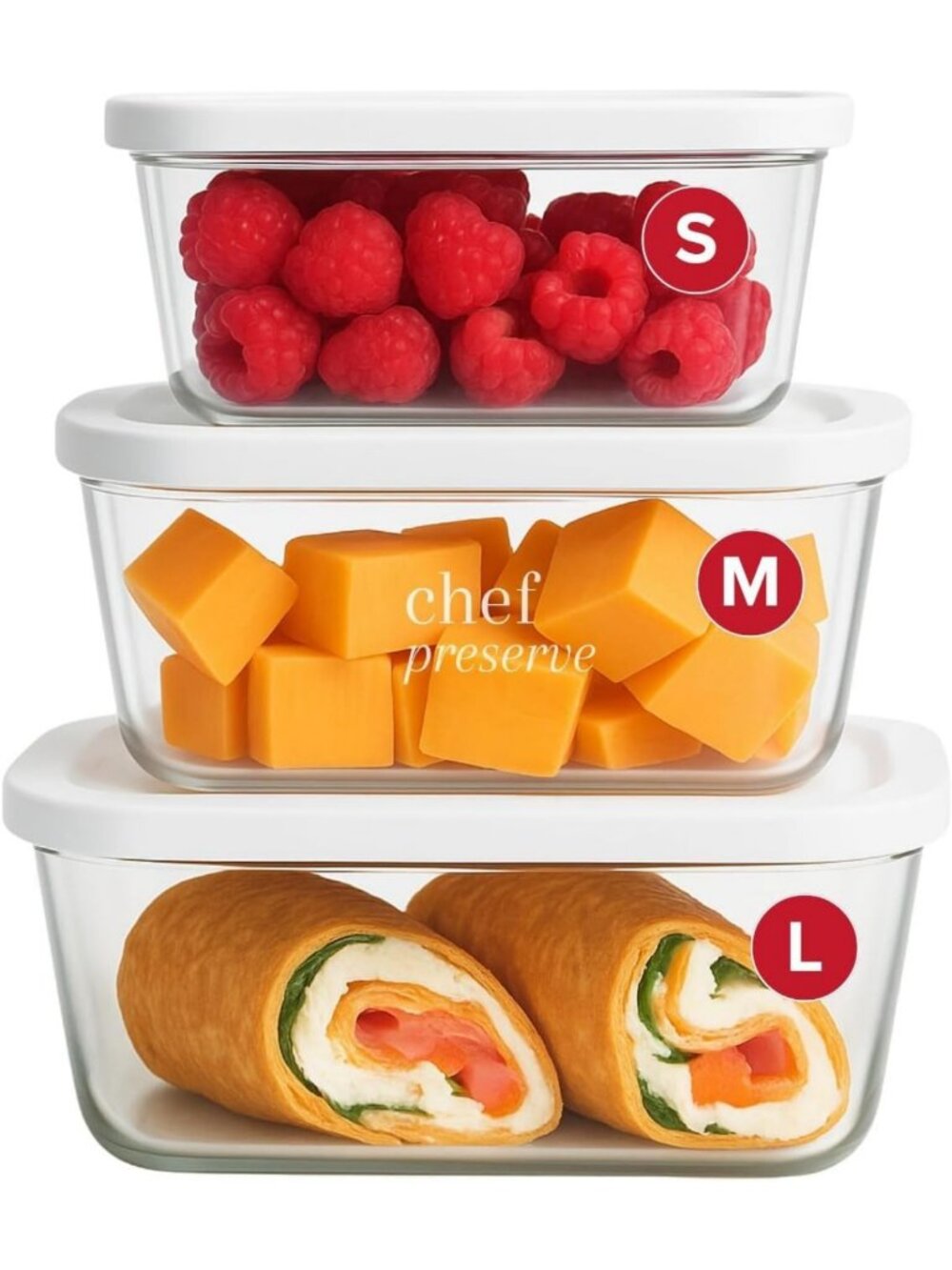 Vacuum Seal Food Storage Containers Set - 3 Sizes for Freshness, Airtight Seal